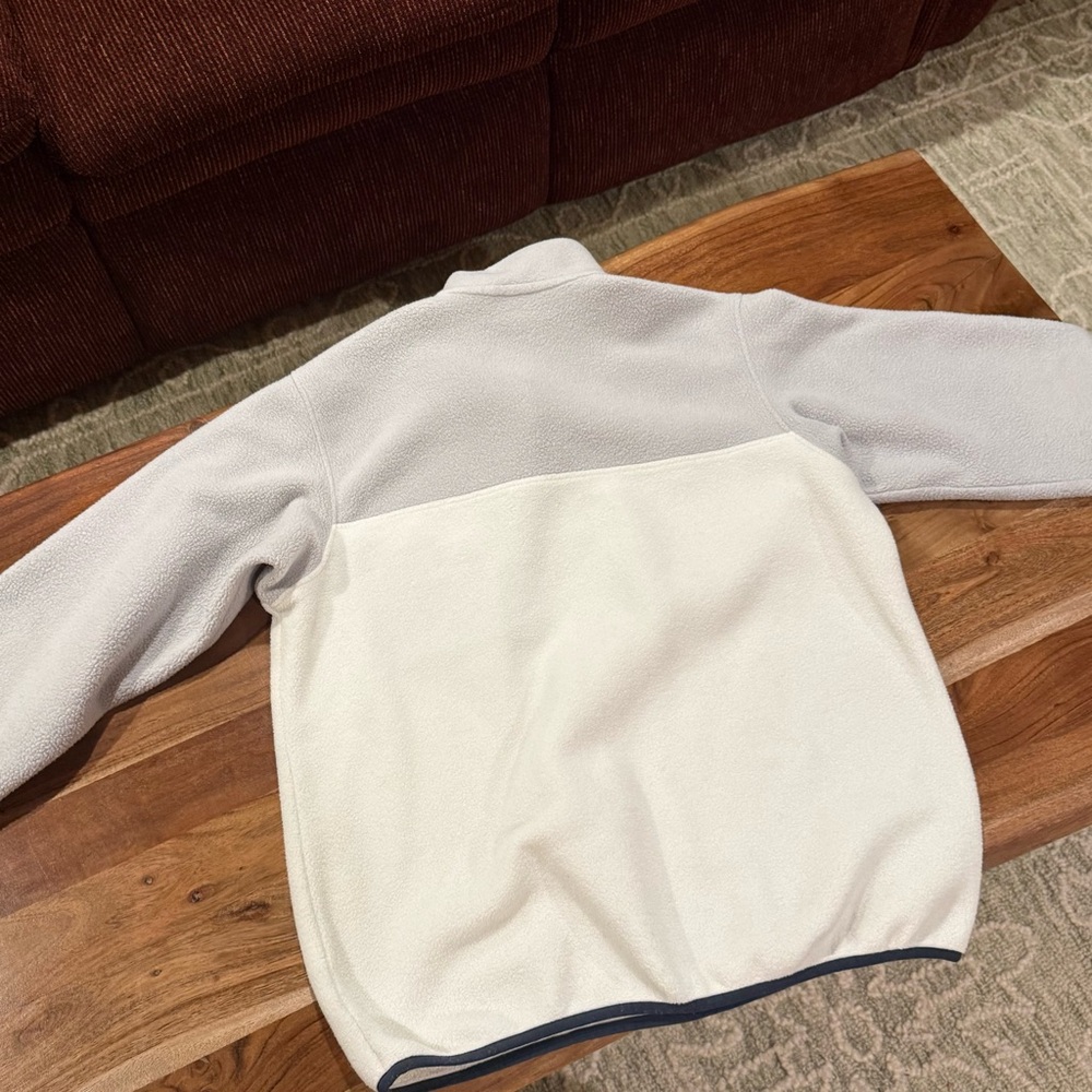 Patagonia Synchilla Two-Tone Fleece Pullover Light Gray & Cream Size M - Picture 5 of 10